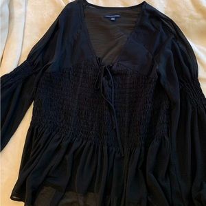 American Eagle sheer long sleeve blouse size S